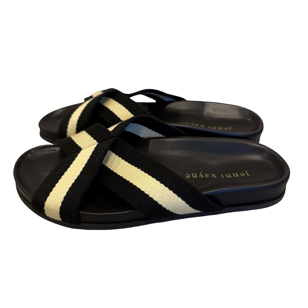 JENNI KAYNE Sandals - Cotton Crossover Sandal size 36 euro/6 US black and ivory - Picture 4 of 7
